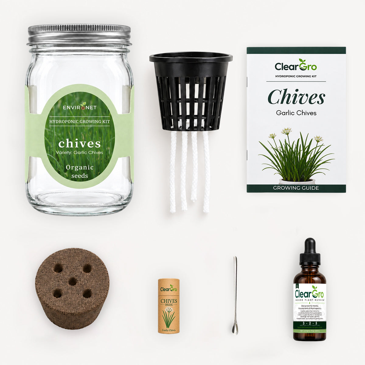 Chives - Garlic Chives Hydroponic Kit (Organic Seeds)