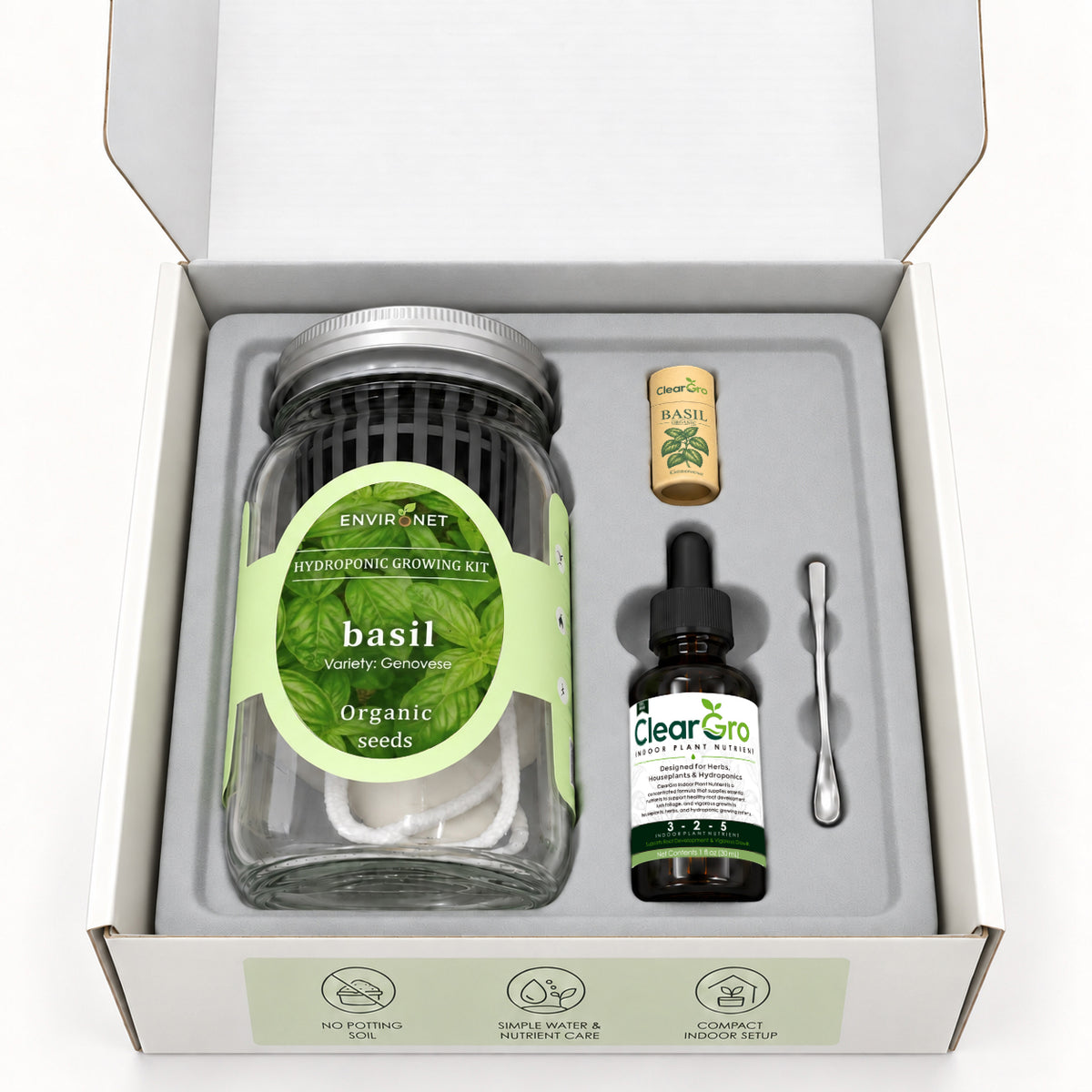 Basil - Genovese Hydroponic Kit (Organic Seeds)