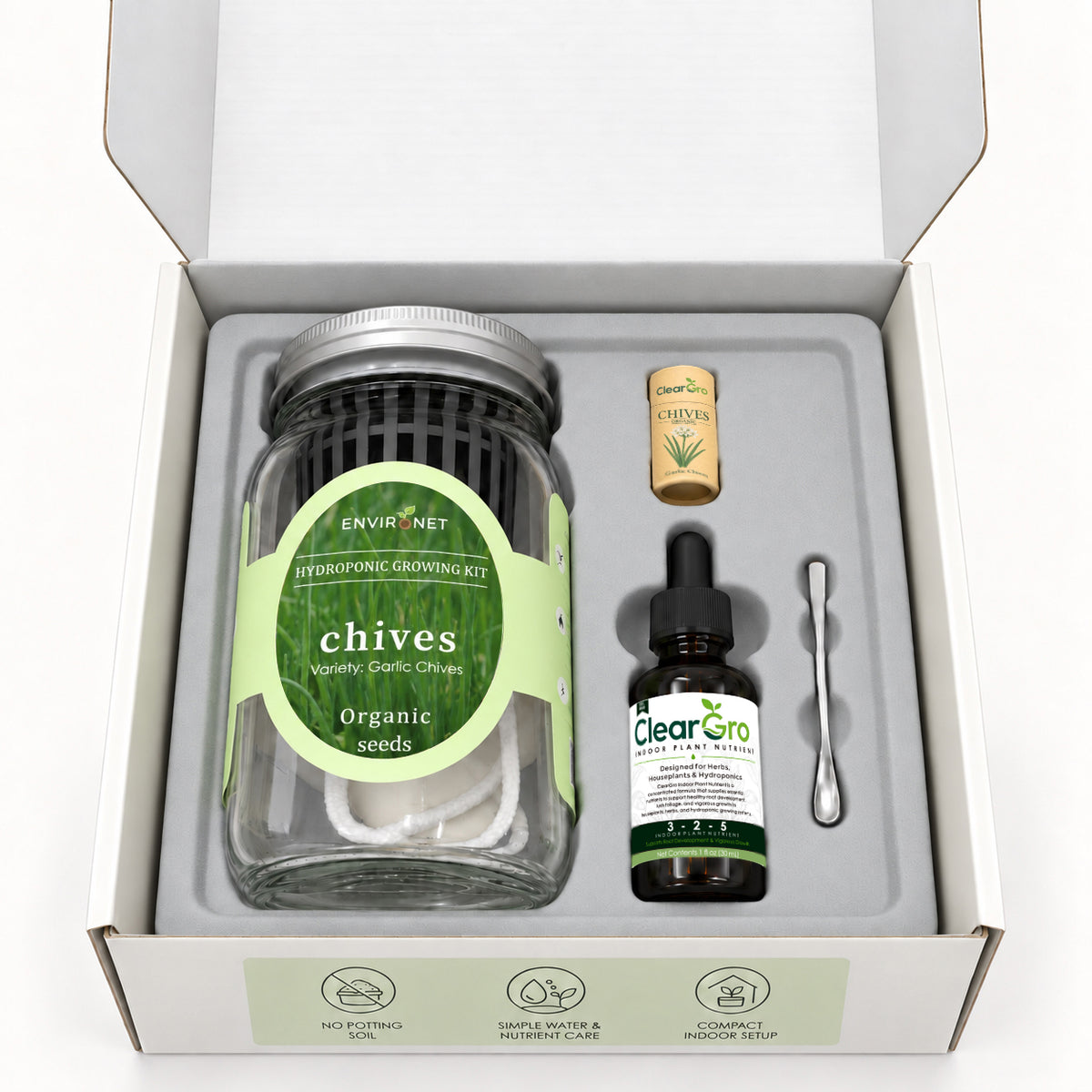 Chives - Garlic Chives Hydroponic Kit (Organic Seeds)